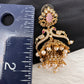 Peacock Pattern Matte Jhumki Earrings - Pink