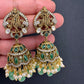 Krishna Jhumki Earrings - Green