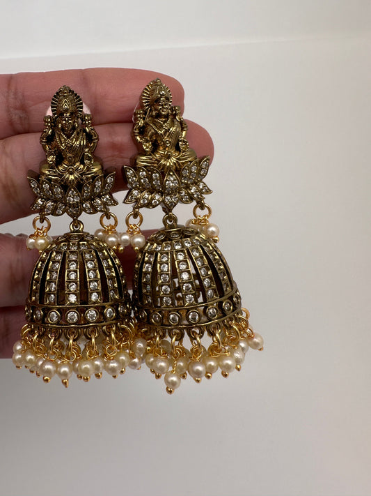 Goddess Lakshmi Nakshi Victorian Jhumka