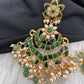 Jadau Kundan Green Earrings