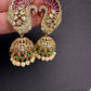Peacock Multi Stone Matte Jhumka