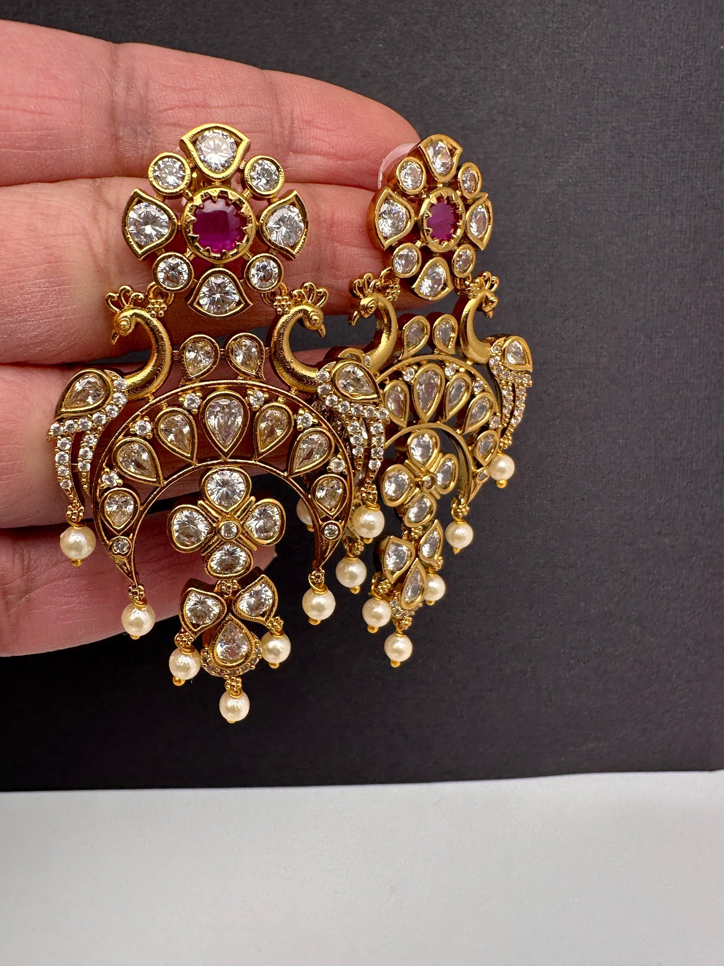 Peacock CZ Matte Chandballi