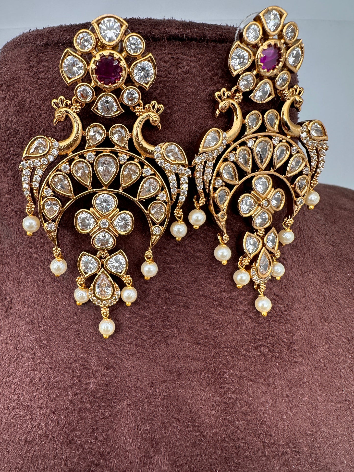 Peacock CZ Matte Chandballi