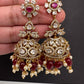 CZ Moissanite AD Jhumkas - Red