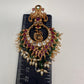 Peacock Nakshi Red Stone Green Beads Matte Finish Chandbali