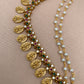 Matte finish Goddess Lakshmi Earchain with multi stone and CZ