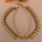 Matte finish Goddess Lakshmi Earchain with multi stone and CZ