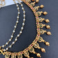 Matte finish Floral Earchain with multi stone and CZ