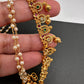 Matte finish Floral Earchain with multi stone and CZ