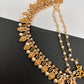 Matte finish Goddess Lakshmi Earchain with multi stone and CZ
