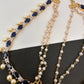 AD Color Stone Ear Chain - Blue