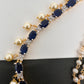 AD Color Stone Ear Chain - Blue