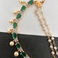 AD Color Stone Ear Chain - Green