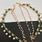AD Color Stone Ear Chain - Green