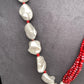 AD Blue Stone Black Stone Detachable Pendent Red Beads Mother Of Pearls Mala