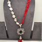 AD Blue Stone Black Stone Detachable Pendent Red Beads Mother Of Pearls Mala