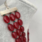 AD Red Stone Pendent Red Monalisa Beads Mala