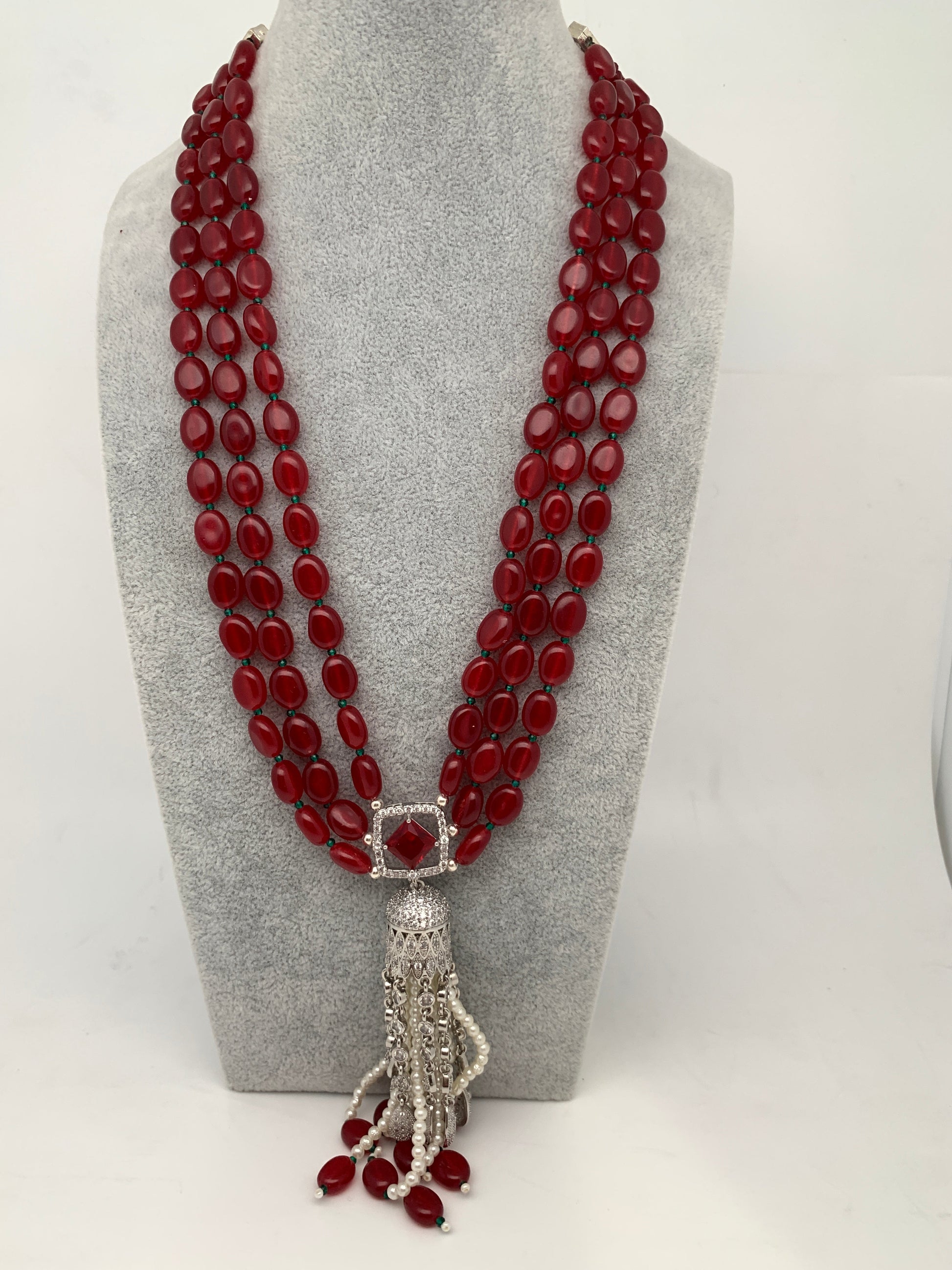 Red Natural Wood Mala - DharmaShop