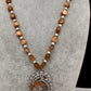 AD Silver Finish Pendent Brown Monalisa Beads Necklace