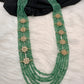 Six Line Green Emerald Beads Necklace