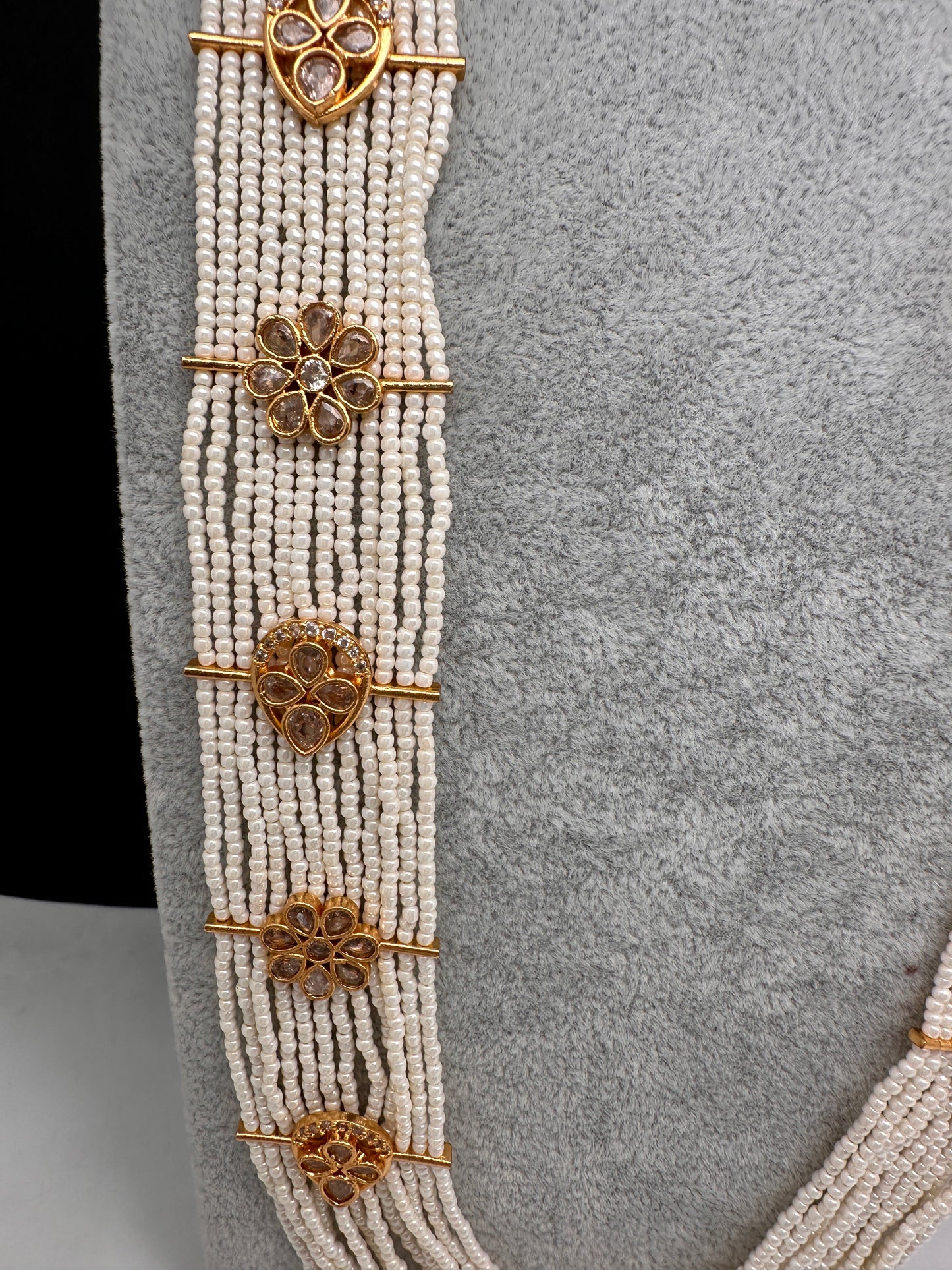 Six Line Pearls Beads Necklace