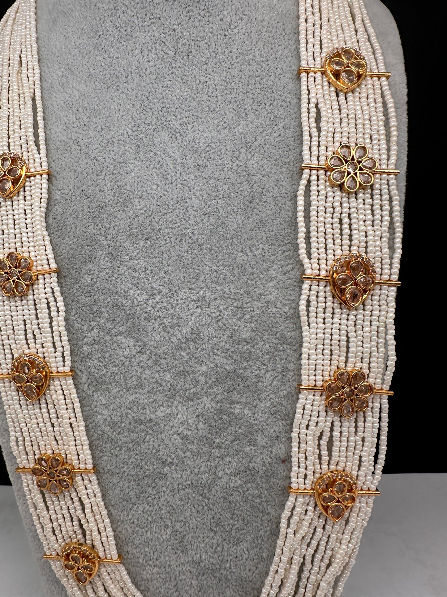 Six Line Pearls Beads Necklace