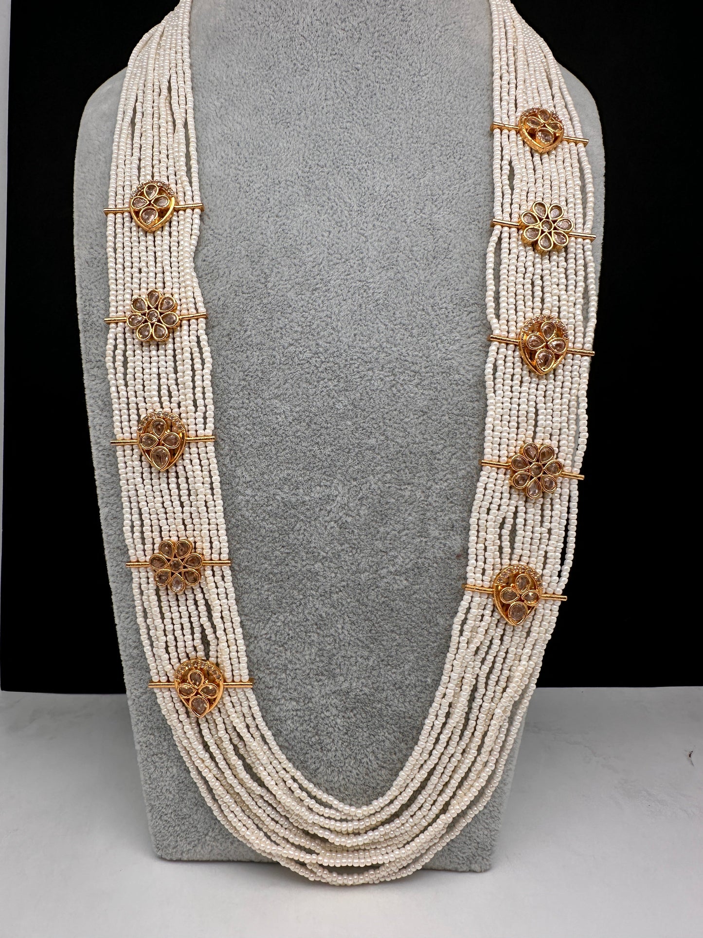 Six Line Pearls Beads Necklace