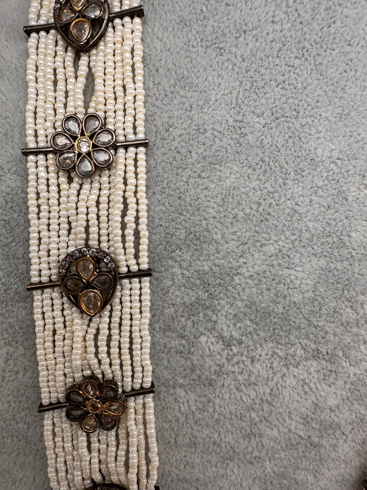 Six Line Pearls Beads Necklace