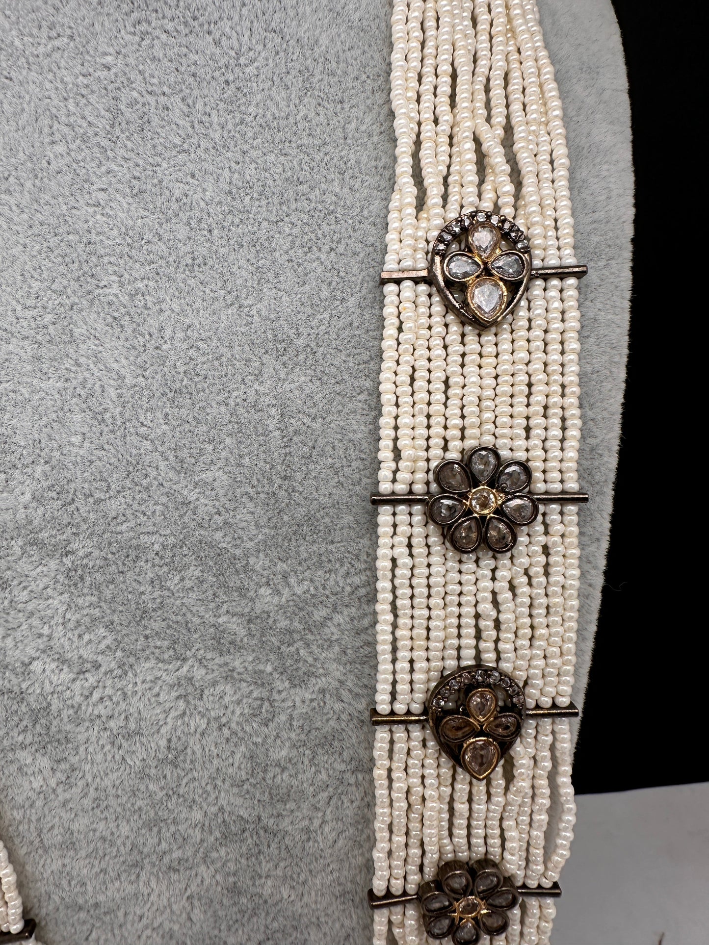 Six Line Pearls Beads Necklace