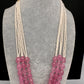 Real Rose Quartz Multi Layer Mala Necklace
