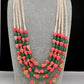 Coral Emerald Nakshi Multi Layer Necklace