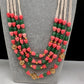Coral Emerald Nakshi Multi Layer Necklace