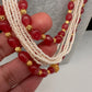 Ruby Emerald Pearls Nakshi Multi Layer Necklace