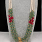 Emerald Ruby Pearls Nakshi Multi Layer Necklace