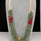 Emerald Ruby Pearls Nakshi Multi Layer Necklace