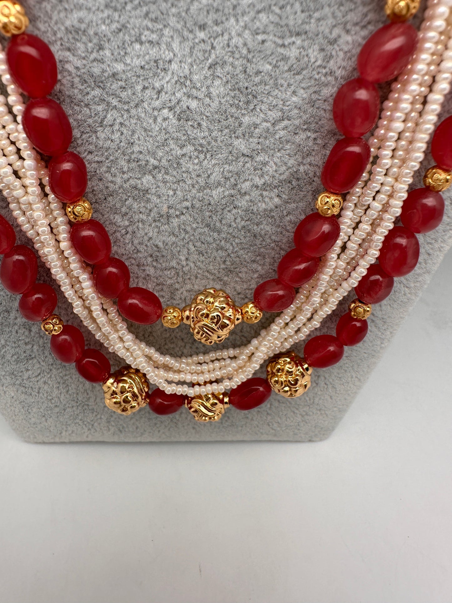 Ruby Pearls Nakshi Multi Layer Necklace