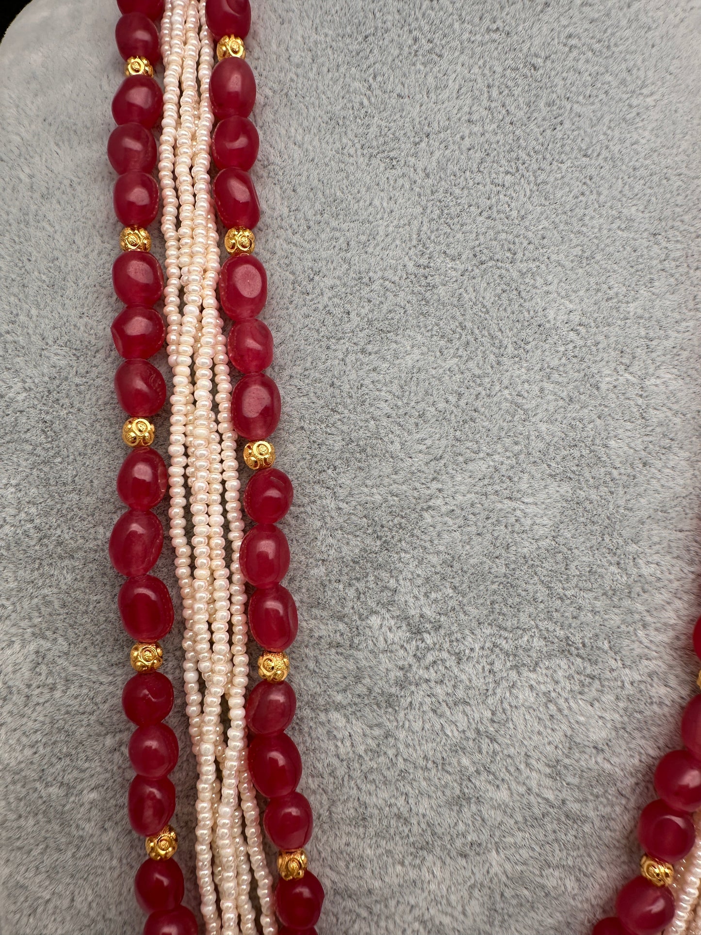 Ruby Pearls Nakshi Multi Layer Necklace