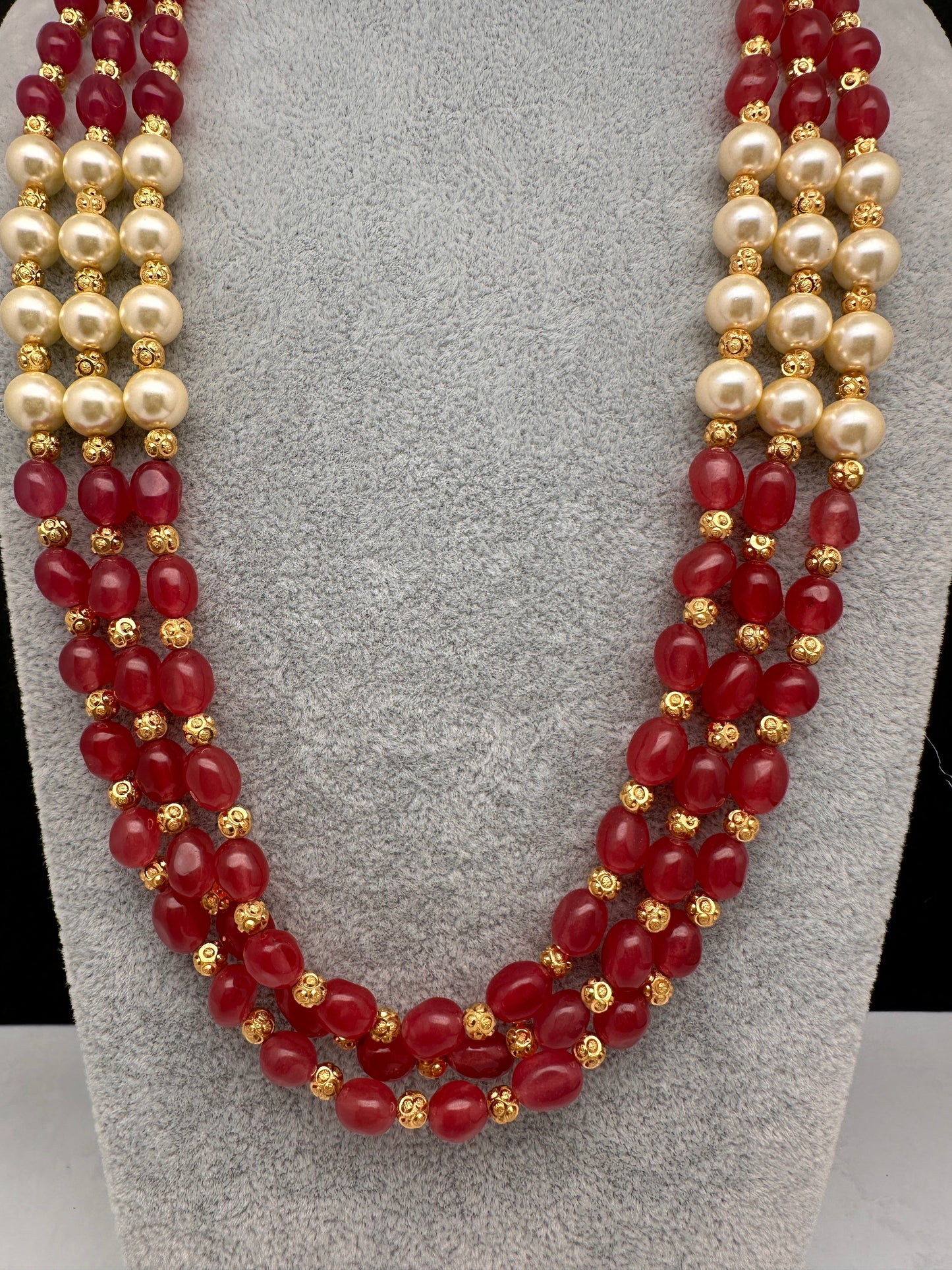 Ruby Pearls Nakshi Multi Layer Necklace