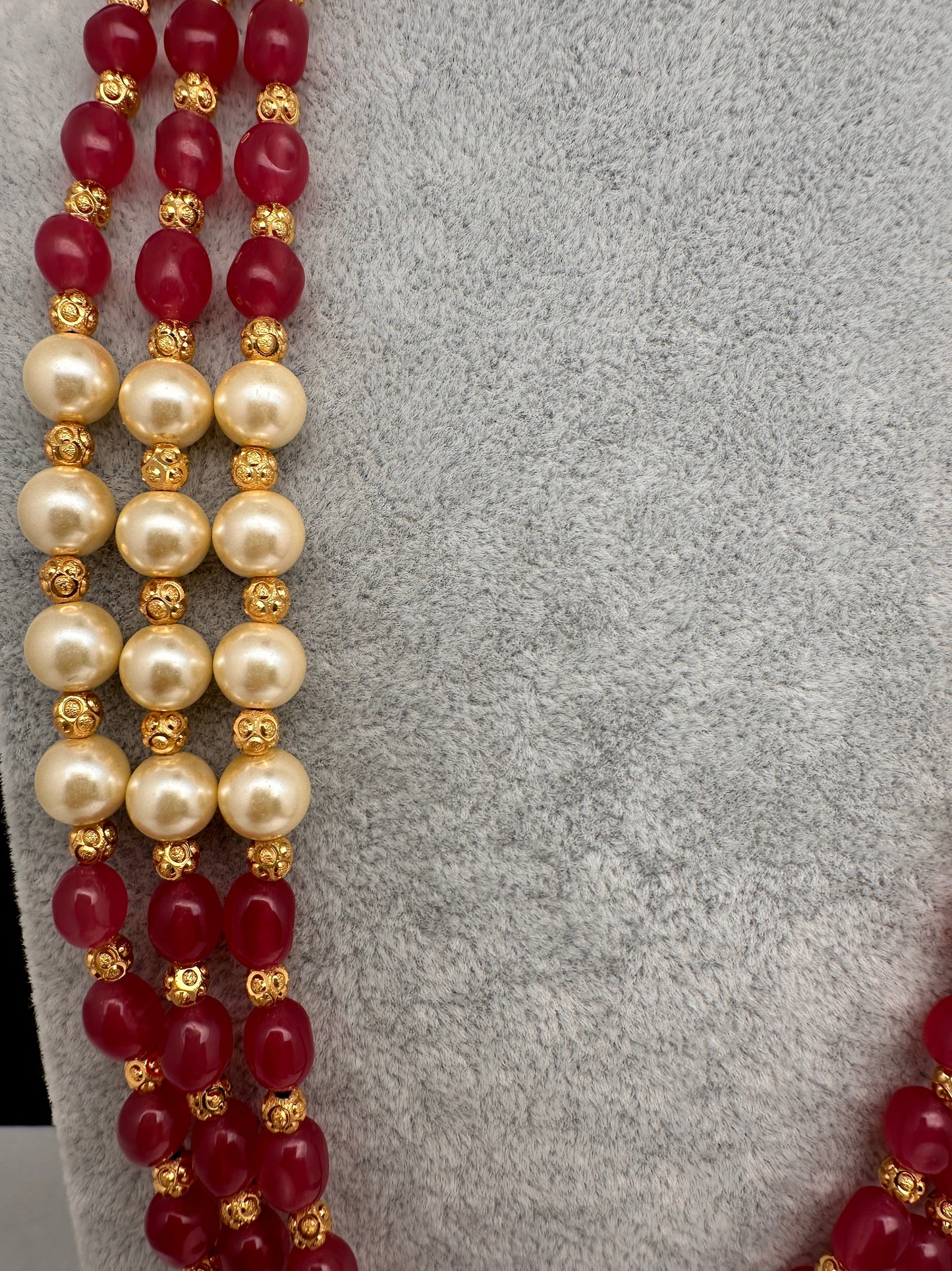 Ruby Pearls Nakshi Multi Layer Necklace