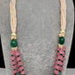 Pink Pumpkin Beads and Green Beads Multi Layer Necklace