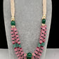 Pink Pumpkin Beads and Green Beads Multi Layer Necklace