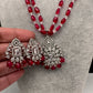 AD Silver Finish Pendent Pink Monalisa Beads Necklace