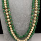 Emerald Beads Pearls Multi Layer Necklace