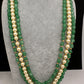 Emerald Beads Pearls Multi Layer Necklace