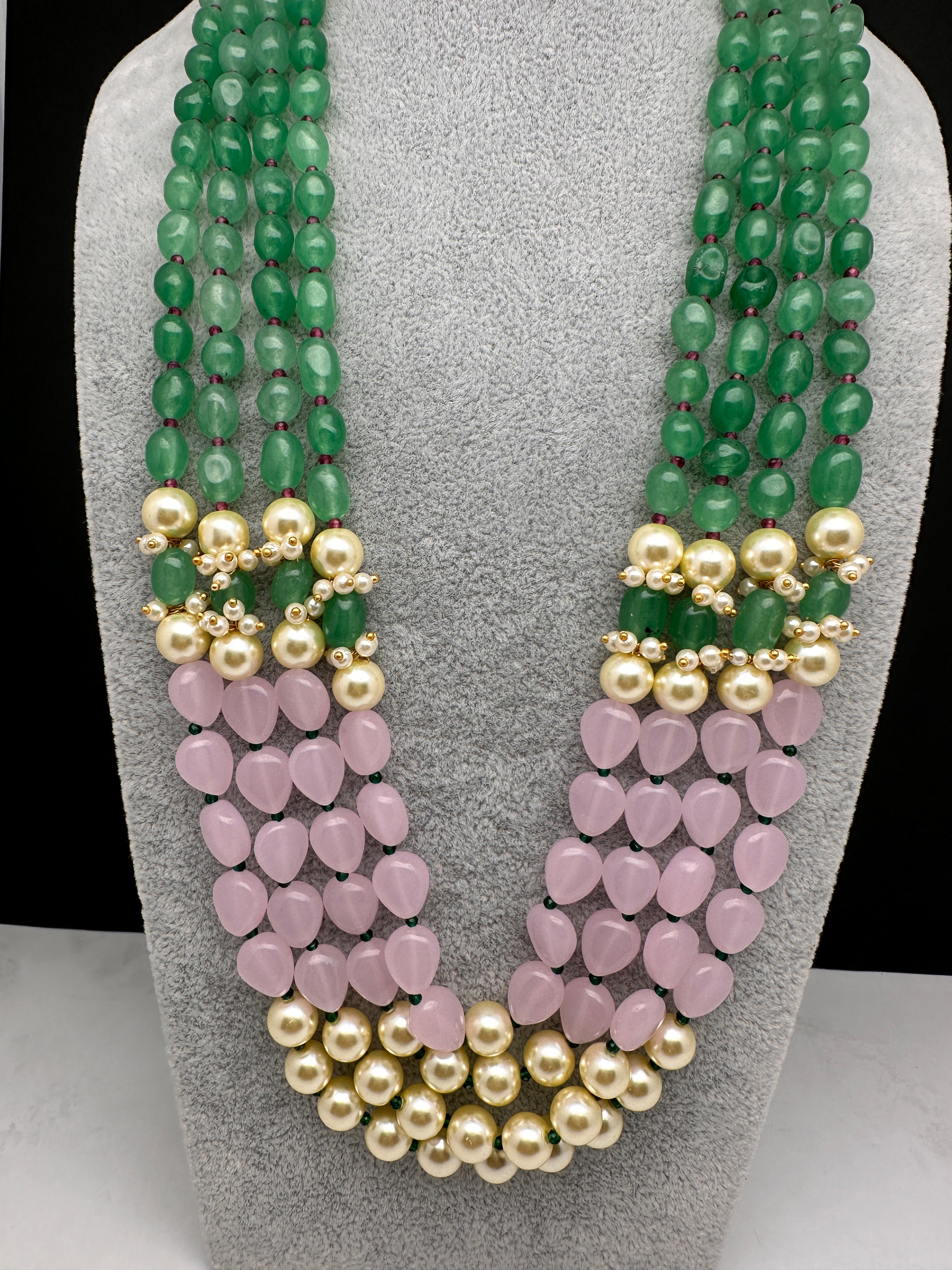 Pink Ethiopian Opal Beaded Cancun Necklace - La Kaiser