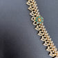 AD Red Green Multi Stone Peacock Design Golden Finish Short Necklace