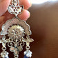 Floral Blue Beads and Pearls Earrings