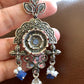 Floral Blue Beads and Pearls Earrings