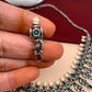 Red Green Stone Peacock Links Oxidized Short Necklace