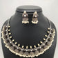 Pearls Oxidized German Silver Neckline Necklace